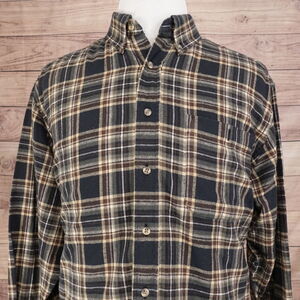 ROUNDTREE & YORKE PORTUGUESE FLANNEL BUTTON UP SHIRT MENS SZ L